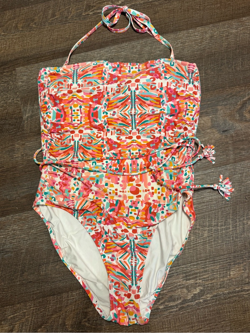 Helen Jon Tassel Belt Bandeau One-Piece | Jungle De Rio Sz L - Picture 5 of 15